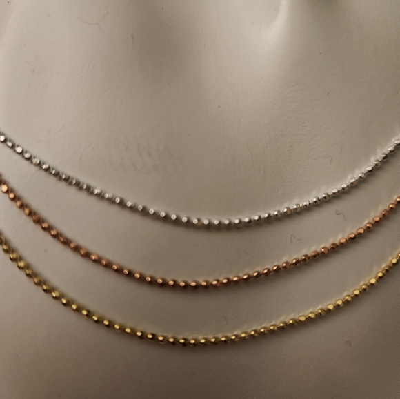 Set of 3 Bead Link Sliding Adjustable 24 Inch Necklace Set - Picture 2 of 4